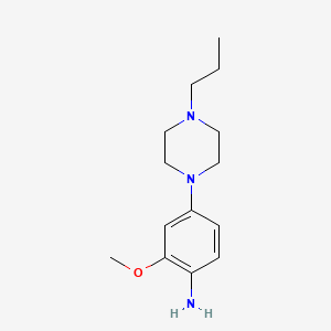 molecular formula C14H23N3O B8749324 2-(Methyloxy)-4-(4-propyl-1-piperazinyl)aniline 