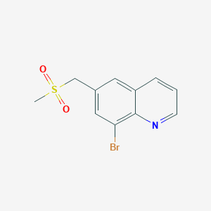 molecular formula C11H10BrNO2S B8749337 6-(Methylsulfonylmethyl)-8-bromoquinoline CAS No. 346629-97-8