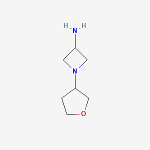 molecular formula C7H14N2O B8749360 1-(Tetrahydrofuran-3-yl)azetidin-3-amine 