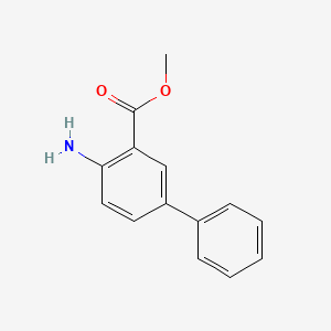 molecular formula C14H13NO2 B8749381 Methyl 2-amino-5-phenylbenzoate 