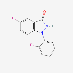 molecular formula C13H8F2N2O B8749439 5-Fluoro-1-(2-fluorophenyl)-1,2-dihydro-3H-indazol-3-one CAS No. 888952-52-1