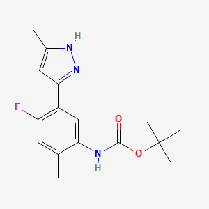 tert-Butyl (4-fluoro-2-methyl-5-(5-methyl-1H-pyrazol-3-yl)phenyl)carbamate