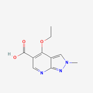 molecular formula C10H11N3O3 B8749622 4-Ethoxy-2-methyl-2H-pyrazolo[3,4-b]pyridine-5-carboxylic acid CAS No. 61627-39-2