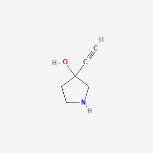 molecular formula C6H9NO B8749630 3-Ethynylpyrrolidin-3-ol 