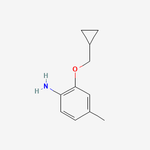 molecular formula C11H15NO B8749699 2-(Cyclopropylmethoxy)-4-methylaniline CAS No. 640767-87-9