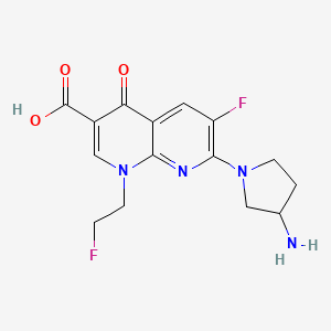 1,8-Naphthyridine-3-carboxylic acid, 1,4-dihydro-7-(3-amino-1-pyrrolidinyl)-7-fluoro-1-(2-fluoroethyl)-4-oxo-