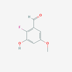 molecular formula C8H7FO3 B8749773 2-Fluoro-3-hydroxy-5-methoxybenzaldehyde 