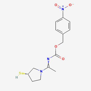 molecular formula C14H17N3O4S B8749815 (S)-4-Nitrobenzyl (1-(3-mercaptopyrrolidin-1-yl)ethylidene)carbamate 