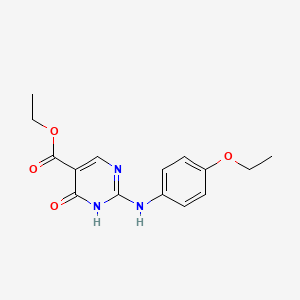 molecular formula C15H17N3O4 B8749886 Ethyl 2-[(4-ethoxyphenyl)amino]-4-oxo-1,4-dihydropyrimidine-5-carboxylate 