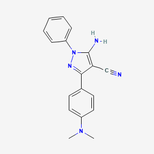 molecular formula C18H17N5 B8749917 5-amino-3-[4-(dimethylamino)phenyl]-1-phenyl-1H-pyrazole-4-carbonitrile 