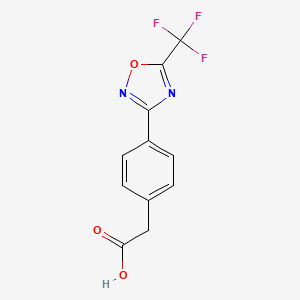 molecular formula C11H7F3N2O3 B8749930 2-(4-(5-(Trifluoromethyl)-1,2,4-oxadiazol-3-yl)phenyl)acetic acid 