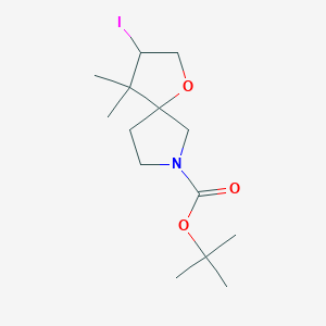 molecular formula C14H24INO3 B8749946 1-Oxa-7-azaspiro[4.4]nonane-7-carboxylic acid, 3-iodo-4,4-dimethyl-, 1,1-dimethylethyl ester 