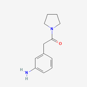 molecular formula C12H16N2O B8750001 3-(2-Oxo-2-pyrrolidin-1-ylethyl)aniline 
