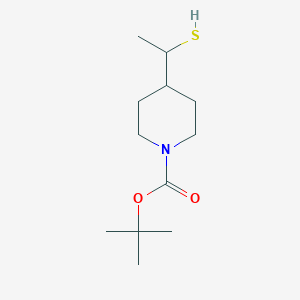 molecular formula C12H23NO2S B8750004 tert-Butyl 4-(1-mercaptoethyl)piperidine-1-carboxylate 