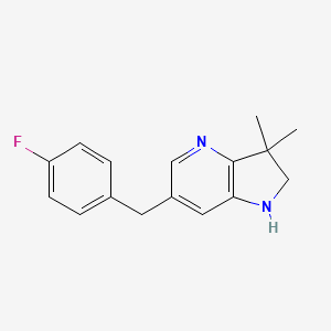 molecular formula C16H17FN2 B8750075 6-(4-Fluorobenzyl)-3,3-dimethyl-2,3-dihydro-1H-pyrrolo[3,2-b]pyridine 