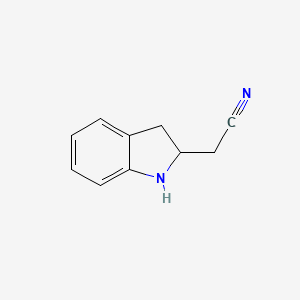 molecular formula C10H10N2 B8750118 1H-Indole-2-acetonitrile, 2,3-dihydro- CAS No. 146139-50-6
