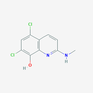 molecular formula C10H8Cl2N2O B8750136 5,7-Dichloro-2-methylamino-8-hydroxyquinoline CAS No. 648896-67-7