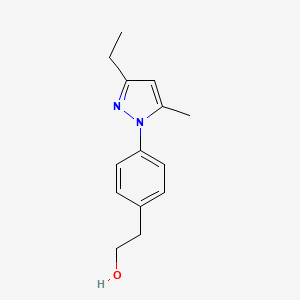 molecular formula C14H18N2O B8750138 2-[4-(3-Ethyl-5-methyl-1H-pyrazol-1-yl)phenyl]ethanol CAS No. 616879-53-9