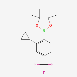 molecular formula C16H20BF3O2 B8750205 4-Trifluoromethyl-6-cyclopropylphenylboronic acid pinacol ester 