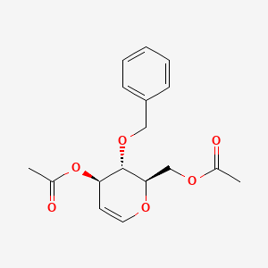 molecular formula C17H20O6 B8750216 [(2R,3S,4R)-4-acetyloxy-3-phenylmethoxy-3,4-dihydro-2H-pyran-2-yl]methyl acetate CAS No. 65371-88-2