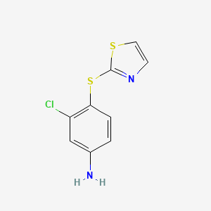 molecular formula C9H7ClN2S2 B8750222 3-Chloro-4-(1,3-thiazol-2-ylsulfanyl)aniline 