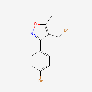 molecular formula C11H9Br2NO B8750245 4-(Bromomethyl)-3-(4-bromophenyl)-5-methylisoxazole 