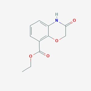 molecular formula C11H11NO4 B8750440 2H-1,4-Benzoxazine-8-carboxylic acid, 3,4-dihydro-3-oxo-, ethyl ester 