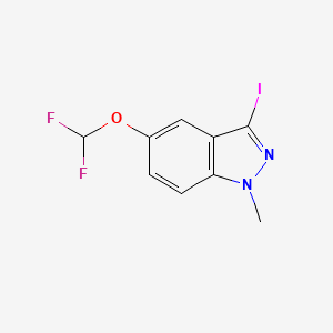 molecular formula C9H7F2IN2O B8750511 5-(difluoromethoxy)-3-iodo-1-methyl-1H-indazole 
