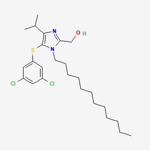 molecular formula C25H38Cl2N2OS B8750517 (5-(3,5-Dichlorophenylthio)-1-dodecyl-4-isopropyl-1H-imidazol-2-yl)methanol CAS No. 178979-07-2