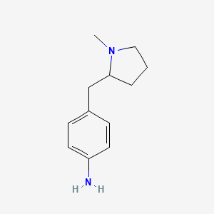 molecular formula C12H18N2 B8750550 4-[(1-Methylpyrrolidin-2-yl)methyl]aniline CAS No. 66162-54-7
