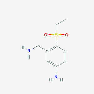 molecular formula C9H14N2O2S B8750614 3-(Aminomethyl)-4-(ethylsulfonyl)aniline CAS No. 918812-73-4