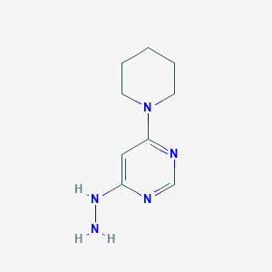 molecular formula C9H15N5 B8750687 (6-Piperidin-1-yl-pyrimidin-4-yl)-hydrazine 