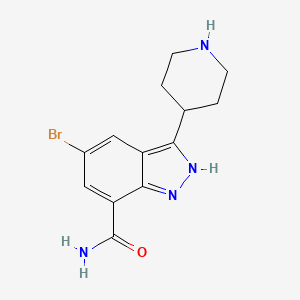 5-bromo-3-(4-piperidinyl)-1H-indazole-7-carboxamide