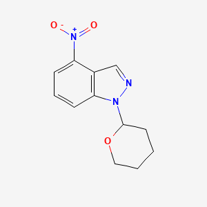 molecular formula C12H13N3O3 B8750933 4-nitro-1-(tetrahydro-2H-pyran-2-yl)-1H-indazole 
