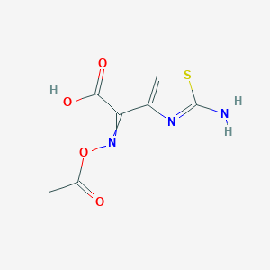 molecular formula C7H7N3O4S B8751042 2-(2-Aminothiazole-4-yl)-2-acetoxyiminoacetic acid 