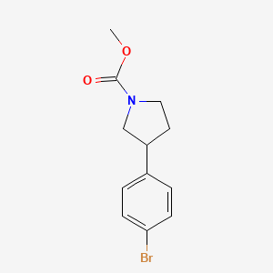 molecular formula C12H14BrNO2 B8751136 Methyl 3-(4-bromophenyl)pyrrolidine-1-carboxylate 