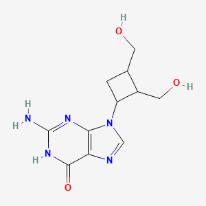 molecular formula C11H15N5O3 B8751201 2-amino-9-[2,3-bis(hydroxymethyl)cyclobutyl]-3H-purin-6-one 