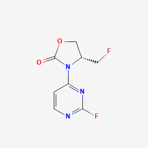 molecular formula C8H7F2N3O2 B8751261 (R)-4-(Fluoromethyl)-3-(2-fluoropyrimidin-4-yl)oxazolidin-2-one 