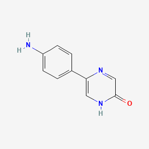 molecular formula C10H9N3O B8751273 5-(4-Aminophenyl)pyrazin-2(1H)-one CAS No. 64606-13-9