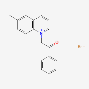 molecular formula C18H16BrNO B8751288 6-Methyl-1-(2-oxo-2-phenylethyl)quinolinium bromide 