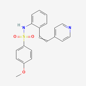 molecular formula C20H18N2O3S B8751313 4-methoxy-N-[2-[(E)-2-pyridin-4-ylethenyl]phenyl]benzenesulfonamide 