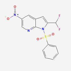 1H-Pyrrolo[2,3-b]pyridine, 2-(difluoromethyl)-5-nitro-1-(phenylsulfonyl)-