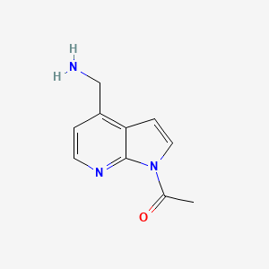 molecular formula C10H11N3O B8751443 1-(4-(Aminomethyl)-1H-pyrrolo[2,3-b]pyridin-1-yl)ethanone CAS No. 618446-37-0