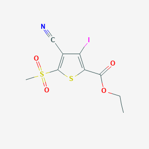Ethyl 4-cyano-3-iodo-5-(methylsulfonyl)thiophene-2-carboxylate
