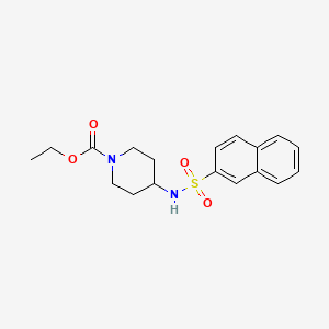 molecular formula C18H22N2O4S B8751615 4-[(2-Naphthalenylsulfonyl)amino]-1-piperidinecarboxylic acid, ethyl ester 