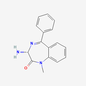 molecular formula C16H15N3O B8751634 (R)-3-amino-1-methyl-5-phenyl-1,3-dihydro-2H-benzo[e][1,4]diazepin-2-one 