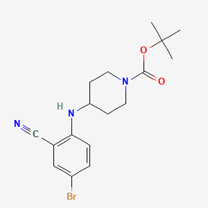 molecular formula C17H22BrN3O2 B8751778 Tert-butyl 4-(4-bromo-2-cyanophenylamino)piperidine-1-carboxylate 