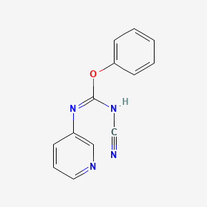 molecular formula C13H10N4O B8751805 Phenyl N'-cyano-N-(3-pyridinyl)imidocarbamate CAS No. 155342-87-3