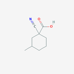 molecular formula C9H13NO2 B8751818 1-Cyano-3-methylcyclohexane-1-carboxylic acid 