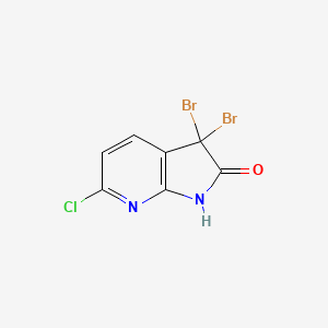 molecular formula C7H3Br2ClN2O B8751843 3,3-Dibromo-6-chloro-1,3-dihydro-pyrrolo[2,3-b]pyridin-2-one 